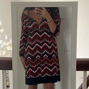 Pattern colorful summery dress.